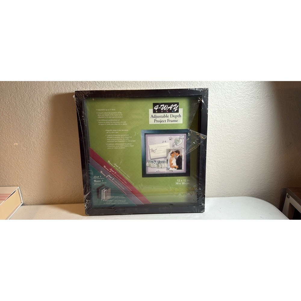 4- Way Adjustable Depth Project Black  Frame 12" X‎ 12"